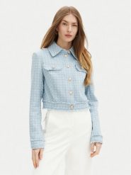 Guess Marynarka W5RN47 WGW82 Błękitny Regular Fit. Niebieskie marynarki i żakiety Guess, s, z aplikacjami, z syntetyku, bez ramiączek. Za 528.00 zł.
