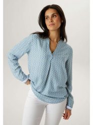 Aniston Bluzka w kolorze błękitnym rozmiar: 46. Niebieskie bluzki Aniston, bez wzorów, z wiskozy, bez kołnierzyka, bez ramiączek. Za 173.99 zł.