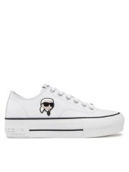KARL LAGERFELD Trampki Kampus Max KL60425T Biały. Białe trampki KARL LAGERFELD, bez wzorów, ze skóry, bez zapięcia. Za 539.99 zł.