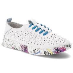 Półbuty damskie Vinceza, cholewka ze skóry naturalnej z perforacją zapewniającą przewiewność klasyczne wiązanie w kontrastowym kolorze, białe, 102656. Białe półbuty wsuwane VINCEZA, bez wzorów, ze skóry, klasyczne, bez obcasa. Za 159.00 zł.