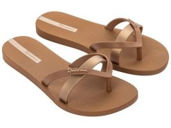Klapki japonki plażowe damskie Ipanema Kirei brązowe r.37 modne. Brązowe klapki Ipanema, bez wzorów, z gumy, eleganckie, bez obcasa, bez zapięcia. Za 79.00 zł.