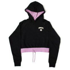 Kurtka CONVERSE CHUCK HOODIE Czarny. Czarne kurtki Converse, bez wzorów, z tkaniny, bez kaptura. Za 216.99 zł.