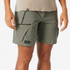 Spodenki trekkingowe damskie Simond MT500. Brązowe szorty SIMOND, bez wzorów, z syntetyku, sportowe. Za 99.99 zł.