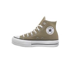 Buty Converse Chuck Taylor All Star Lift Zielony oliwkowy. Białe buty treningowe Converse, bez wzorów, z materiału, bez zapięcia. Za 308.15 zł.