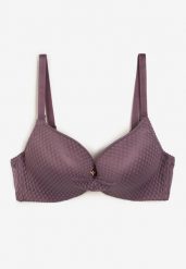 Fioletowy Biustonosz z Koronką Push-Up na Regulowanych Ramiączkach Seraine. Fioletowe biustonosze Born2be, bez wzorów, z koronki. W wyprzedaży za 33.99 zł.