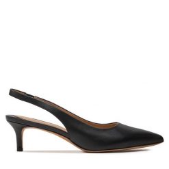 Sandały LAUREN RALPH LAUREN. Czarne sandały Lauren Ralph Lauren, bez wzorów, bez obcasa, na szpilce, bez zapięcia. Za 629.99 zł.