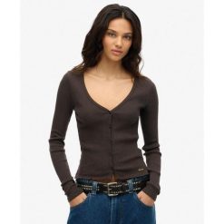 Bluzka z guzikami, niezbędna z długim rękawem. Czarne bielizna termoaktywna damska Superdry, bez wzorów, z bawełny, bez ramiączek. W wyprzedaży za 130.35 zł.