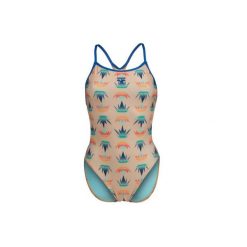 Damski kostium kąpielowy 1-częściowy Arena Vibes Boos. Czerwone stroje jednoczęściowe Arena, bez wzorów, sportowe. Za 239.00 zł.