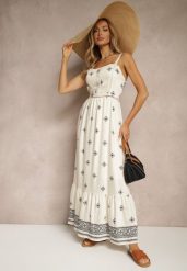 Czarna Sukienka z Wiskozą o Rozkloszowanym Kroju na Ramiączkach w Boho Print Leaella. Czarne sukienki Renee, na co dzień, l, bez wzorów, z wiskozy, boho, bez kołnierzyka, bez ramiączek, midi, rozkloszowane. W wyprzedaży za 91.99 zł.