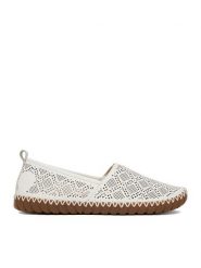 Rieker Półbuty CEO-M2851-80 Biały. Białe półbuty wsuwane Rieker, bez wzorów, ze skóry, bez obcasa, na płaskiej podeszwie. Za 319.99 zł.