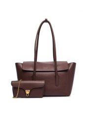 Coccinelle Torebka T8A Coccinelle Double Beat E1 T8A 11 02 01 Bordowy. Czerwone shopper bag Coccinelle, bez wzorów, ze skóry, bez dodatków. Za 1,999.00 zł.