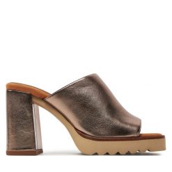 Klapki Unisa. Brązowe klapki Unisa, bez wzorów, bez obcasa, bez zapięcia. Za 589.99 zł.
