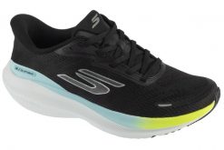 Buty do biegania damskie, Slip-Ins: SKX Aero Pulse. Czarne buty treningowe Skechers, bez wzorów, z materiału, przed kostkę, bez zapięcia, do biegania. Za 399.99 zł.