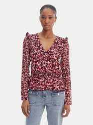 Morgan Bluzka 261-TIBLOO Różowy Slim Fit. Czerwone bluzki Morgan, l, bez wzorów, z syntetyku, bez kołnierzyka, bez ramiączek. Za 229.99 zł.