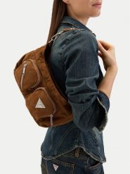 Guess Jeans Torebka CWBEO-GUESS-B-007-09 Brązowy. Brązowe torebki klasyczne Guess Jeans, z aplikacjami, z jeansu, bez dodatków. Za 259.99 zł.