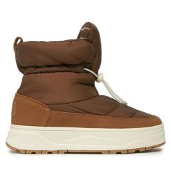 Śniegowce Pepe Jeans. Brązowe śniegowce Pepe Jeans, bez wzorów, z jeansu, bez zapięcia. Za 749.99 zł.