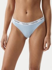 Calvin Klein Underwear Stringi 000QD5043E Błękitny. Niebieskie stringi Calvin Klein Underwear, bez wzorów, z bawełny. Za 79.99 zł.