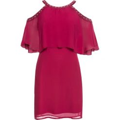 Sukienka z falbaną bonprix magenta. Sukienki marki bonprix. Za 54.99 zł.