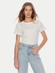 Guess T-Shirt V3BI11 J1314 Biały Regular Fit. Białe t-shirty Guess, m, z aplikacjami, z bawełny, bez kołnierzyka, bez ramiączek. Za 169.99 zł.