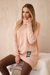 Sweter z golfem ciemny pudrowy róż. Czerwone swetry KESI, l, bez wzorów, z elastanu, klasyczne, plus size, bez ramiączek. Za 175.65 zł.