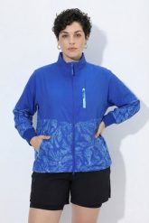 Damskie Kurtka outdoorowa nadruk golf kaptur SPF 50+. Niebieskie kurtki Ulla Popken, plus size, bez wzorów, z elastanu, z kapturem. Za 389.99 zł.