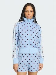 Adidas Bluza Satin Polka Dots Tt Track Top KV1167 Niebieski jasny Regular Fit. Niebieskie bluzy adidas, s, bez wzorów, bez kaptura. Za 329.99 zł.