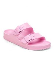 Birkenstock Klapki "Arizona" w kolorze jasnoróżowym rozmiar: 40. Różowe klapki Birkenstock, bez wzorów, klasyczne, z otwartym noskiem, bez obcasa, bez zapięcia. Za 192.79 zł.