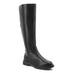 Czarne Kozaki Vinceza Stylowe Obuwie Damskie Zapinane Na Suwak. Czarne kozaki VINCEZA, na jesień, bez wzorów, ze skóry, eleganckie, bez obcasa, na obcasie, bez zapięcia. Za 280.99 zł.