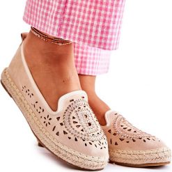 S.Barski Ażurowe Wsuwane Damskie Espadryle Beżowe Meredith beżowy. Brązowe espadryle S.BARSKI, w ażurowe wzory, klasyczne, bez obcasa, na platformie. Za 149.00 zł.