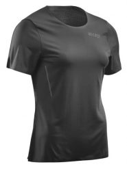 Koszulka sportowa z krótkim rękawem CEP damska. Czarne t-shirty sportowe CEP, l, bez wzorów, z elastanu, bez ramiączek, do biegania. Za 199.00 zł.