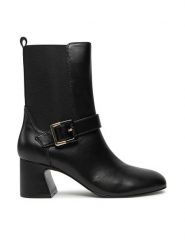 Liu Jo Botki SF4085 PX547 Czarny. Czarne botki Liu Jo, bez wzorów, ze skóry, bez obcasa, na słupku, bez zapięcia. Za 679.99 zł.