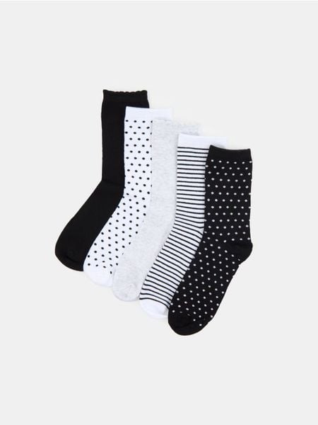 Skarpetki z bawełną 5 pack - wielobarwny. Skarpetki Sinsay, bez wzorów, z bawełny. Za 19.99 zł.