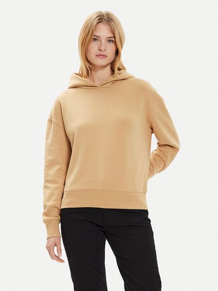 Calvin Klein Bluza Nano Logo K20K207202 Beżowy Relaxed Fit. Brązowe bluzy Calvin Klein, m, bez wzorów, z bawełny, bez kaptura. Za 559.99 zł.