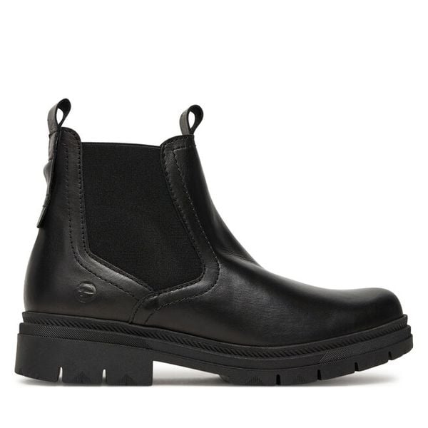 Sztyblety Tamaris. Czarne botki Tamaris, bez wzorów, bez obcasa, na płaskiej podeszwie, bez zapięcia. Za 339.99 zł.