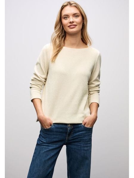 Street One Sweter w kolorze kremowym rozmiar: 44. Brązowe swetry Street One, bez wzorów, street, bez ramiączek. Za 96.60 zł.