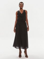 Pinko Sukienka codzienna Beginners 103740 A1XN Czarny Relaxed Fit. Czarne sukienki Pinko, na co dzień, bez wzorów, z bawełny, bez kołnierzyka, bez ramiączek, proste. Za 699.99 zł.