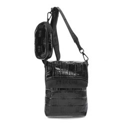 Czarna Modna Mała Saszetka Damska Big Star. Czarne nerki i saszetki BIG STAR, z aplikacjami, ze skóry ekologicznej, eleganckie, małe, bez dodatków. Za 143.99 zł.