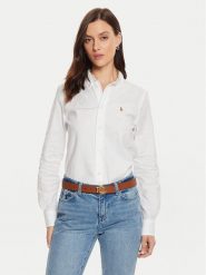 Polo Ralph Lauren Koszula 211941520002 Biały Slim Fit. Białe koszule Polo Ralph Lauren, bez wzorów, z bawełny, bez kołnierzyka, bez ramiączek. Za 419.99 zł.