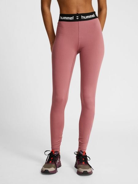 Damskie legginsy Hummel Pulse. Fioletowe legginsy Hummel, bez wzorów, z elastanu, sportowe. Za 122.00 zł.