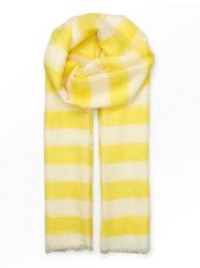 Becksöndergaard Szal w kolorze biało-żółtym - 200 x 100 cm rozmiar: onesize. Białe szaliki i kominy Becksöndergaard, bez wzorów, z jedwabiu. Za 149.45 zł.
