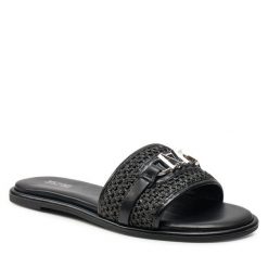 Klapki MICHAEL Michael Kors. Czarne klapki MICHAEL Michael Kors, bez wzorów, bez obcasa, bez zapięcia. Za 819.99 zł.