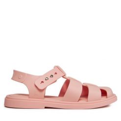 Sandały Melissa. Czerwone sandały Melissa, bez wzorów, bez obcasa, na płaskiej podeszwie, bez zapięcia. Za 299.99 zł.