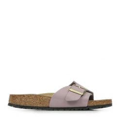 Sandały Kobiece Birkenstock Catalina Bs Birko Flor. Fioletowe sandały Birkenstock, bez wzorów, z gumy, eleganckie, bez obcasa, bez zapięcia. Za 386.40 zł.