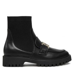 Botki Liu Jo. Czarne botki Liu Jo, bez wzorów, bez obcasa, na płaskiej podeszwie, bez zapięcia. Za 679.99 zł.