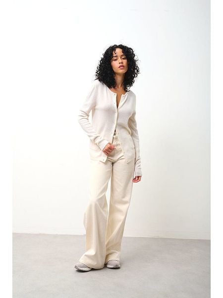 AUTHENTIC CASHMERE Kaszmirowy kardigan "Caron" w kolorze kremowym rozmiar: M. Brązowe swetry AUTHENTIC CASHMERE, m, bez wzorów, z kaszmiru, bez ramiączek. Za 349.73 zł.