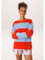 Aniston Sweter w kolorze pomarańczowo-błękitnym rozmiar: 36. Niebieskie swetry Aniston, bez wzorów, ze splotem, bez ramiączek. Za 59.95 zł.