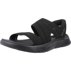 Sandały SKECHERS SLIP-INS GO WALK FLEX Czarny. Czarne sandały Skechers, bez wzorów, z tkaniny, bez obcasa, bez zapięcia. Za 248.99 zł.