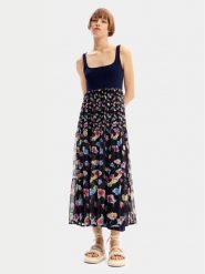 Desigual Sukienka letnia Vancouver 24SWVK58 Granatowy Regular Fit. Niebieskie sukienki Desigual, l, bez wzorów, z syntetyku, bez kołnierzyka, bez ramiączek. Za 319.99 zł.