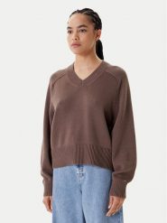Tommy Hilfiger Sweter WW0WW45700 Brązowy Regular Fit. Brązowe swetry Tommy Hilfiger, s, bez wzorów, z bawełny, bez ramiączek. Za 649.99 zł.