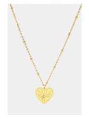 MOODE Naszyjnik "Katia" z zawieszką - dł. 42 cm rozmiar: onesize. Żółte naszyjniki MOODE, z materiału, z cyrkonią, ze stali. Za 34.99 zł.